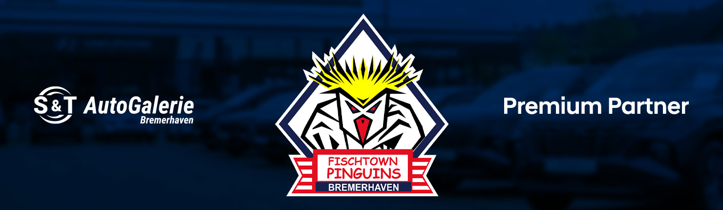 Imagebild, das die Logos der Autogalerie und der Fishtown Pinguins Bremerhaven zeigt